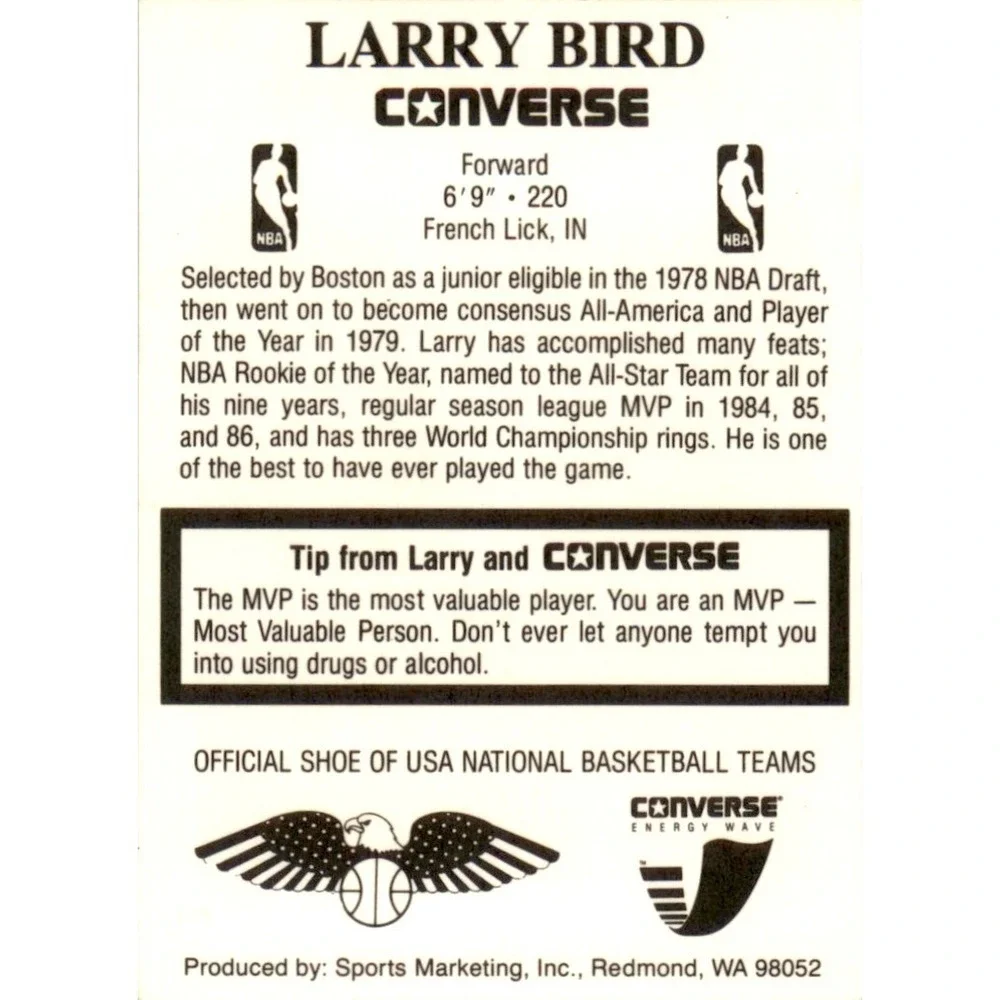 1989 Converse Larry Bird Boston Celtics